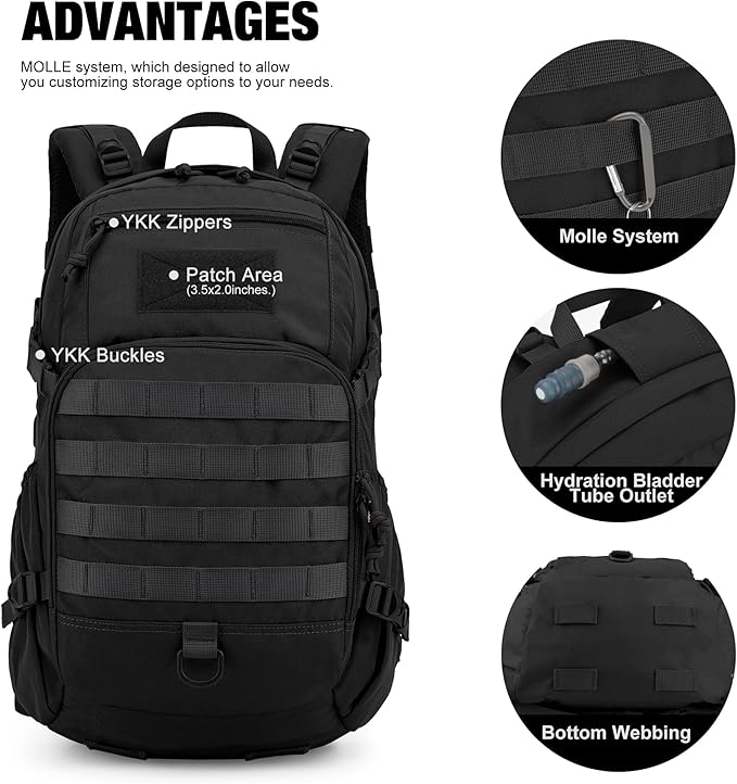 Mardingtop Small Tactical Backpack,Molle Hiking Backpack for Backpacking,Cycling and Biking,15L/25L Backpack