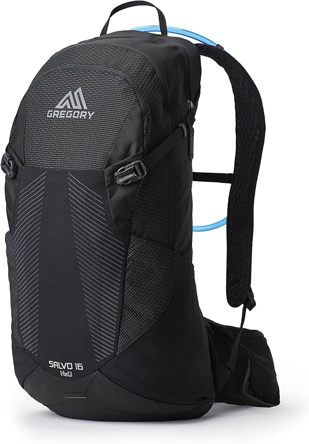 Gregory Salvo 16L H2O Unisex Day Hiking/Backpacking Hydration/Mountain Biking Backpack, 3L Water Reservoir/Bladder Included, One Size Fits All, Ozone Black