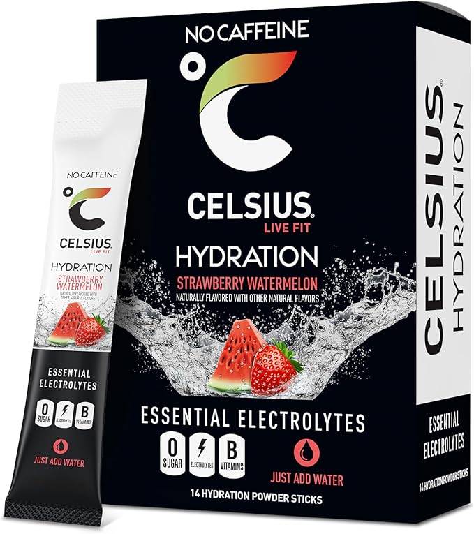 CELSIUS Hydration™ Strawberry Watermelon, Sugar Free Electrolyte Hydration Drink Mix (Pack of 14)