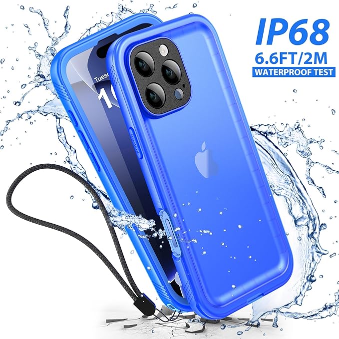SPORTLINK for iPhone 16 Pro Waterproof Case - Shockproof Dustproof Case with Built-in Clear Screen Protector, Full Body Heavy Duty Sealed Protective Cover for i Phone 16 Pro 6.3" Blue