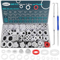 KEZE 660 PCS 18 Size Clear Silicone O Rings Assortment Kit and 14 Size Silicone Washer Set,Silicone O Ring for Seal Plumbing Faucet Hose