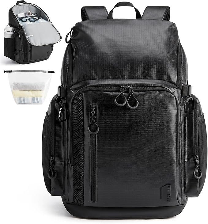 BAGSMART 2 Piece Swim Bag for Swimmers with Shoe Compartment, 35L Waterproof Swim Backpack for Men and Women, Swimming Sports Gym Bag