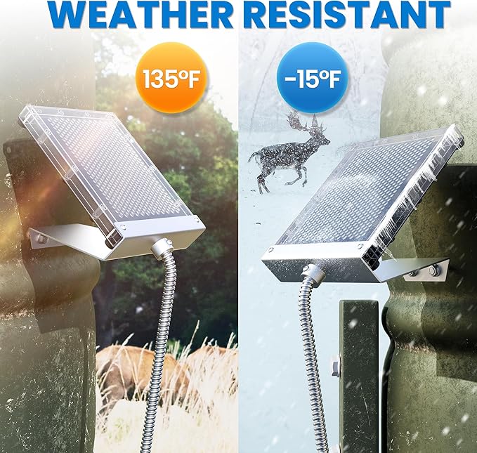 POWOXI 6V Solar Panel for Deer Feeder: 1.5W Waterproof Solar Battery Charger with Mounting Bracket Alligator Clip Feeder Solar Panel 6 Volt Solar Panel (Pack of 2)