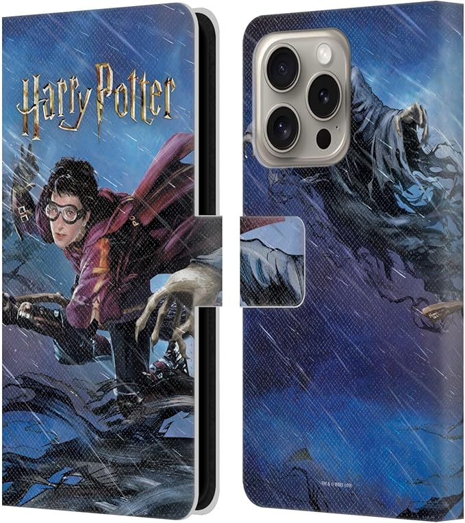 Head Case Designs Officially Licensed Harry Potter Quidditch 1 Prisoner of Azkaban II Leather Wallet Case Compatible with Apple iPhone 16 Pro
