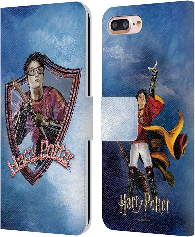 Head Case Designs Officially Licensed Harry Potter Quidditch 2 Prisoner of Azkaban II Leather Wallet Case Compatible with Apple iPhone 7 Plus/iPhone 8 Plus