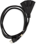 Holiday Lighting Outlet 6-Foot Black Extension Cord, 3-Prong Indoor & Outdoor Splitter, Perfect for Landscape Lighting