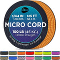 TECEUM Micro Paracord – 1.18 mm X 125 ft – Micro Utility Cord – Thin Braided Paracord Rope – Best for Crafting, DIY Projects, Fishing, Camping – Wind Chime Replacement – Survival Strong String