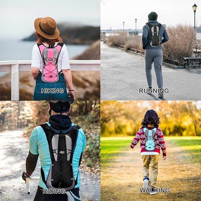 Hydration Backpack Hydration Pack Water Backpack with 2L(70-Ounce) Hydration Bladder for Men Women Kids for Running Hiking Biking Climbing