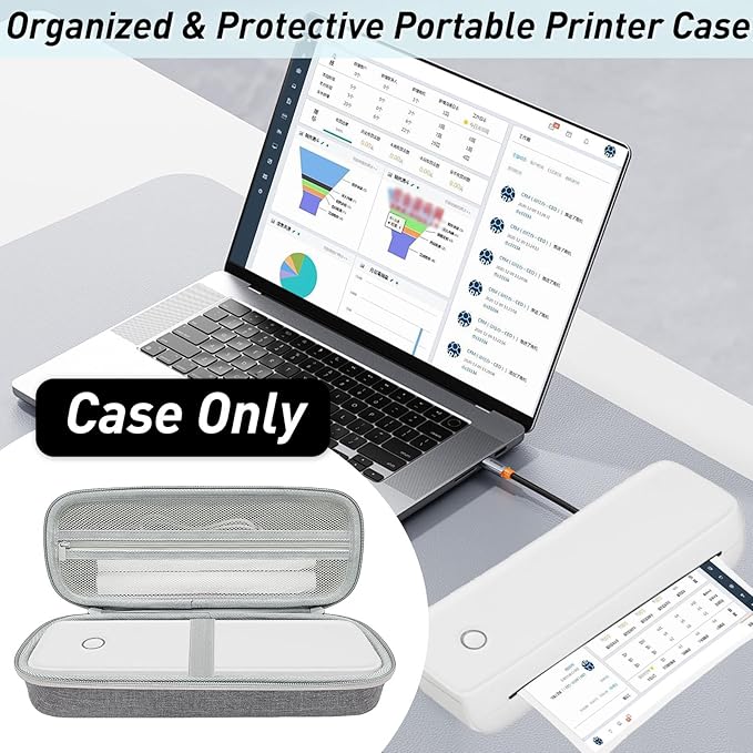 Klawdsky Hard Portable Printer Case Compatible with Aixiqee Wireless Printer A80/Gutherren A81/Minzhi Portable Thermal Printer A80,Shockproof Scratch Resistant(Case Only) (Large)
