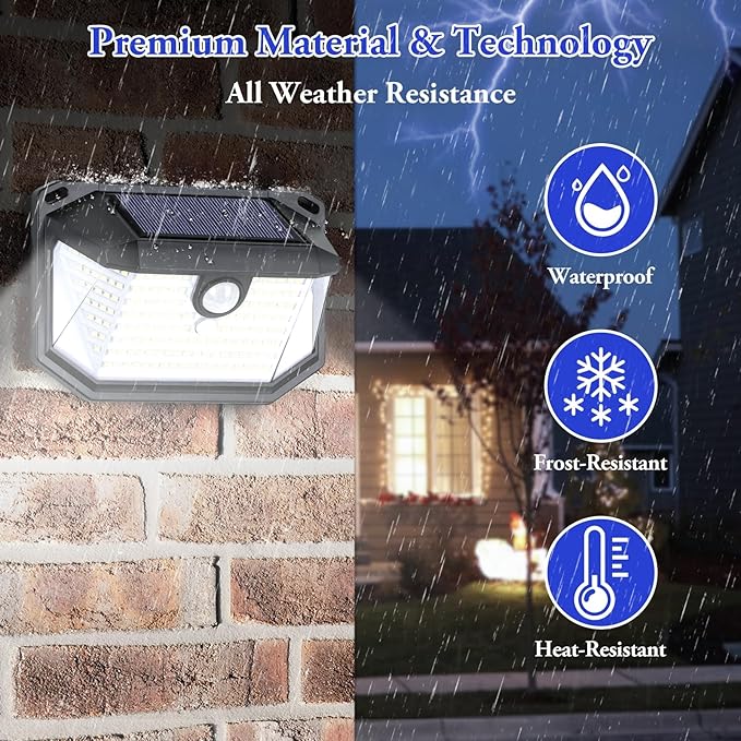 Solar Outdoor Lights, 8-Pack Super Bright 178 LEDs Motion Sensor Wall Light with 270° Wide Angle & 3 Modes, Waterproof Solar Powered Security Light for Patio Garden Garage Front Door