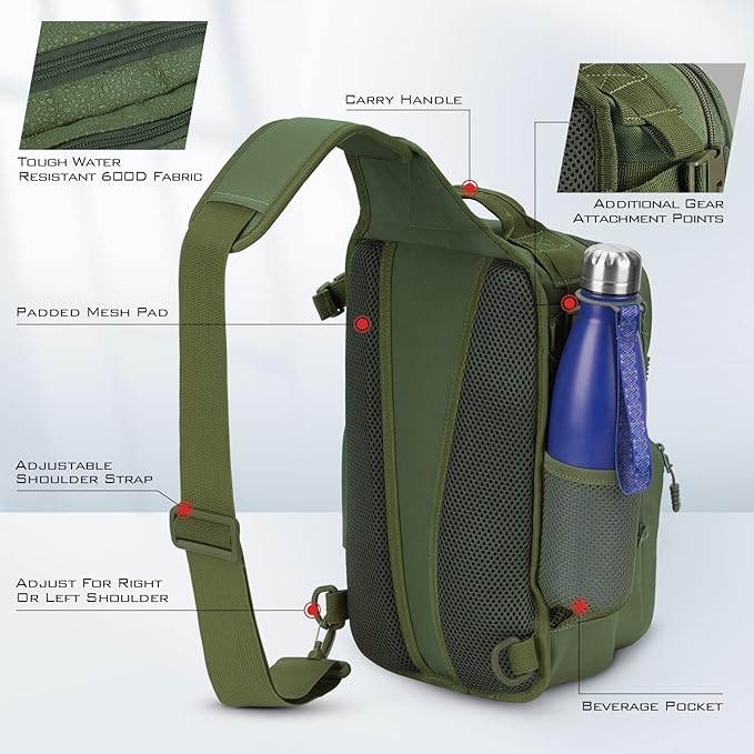 KastKing BlowBak Tactical Sling Tackle Bag-Lightweight Fishing Backpack Storge Fishing Gear and Equipment,Gift for Men
