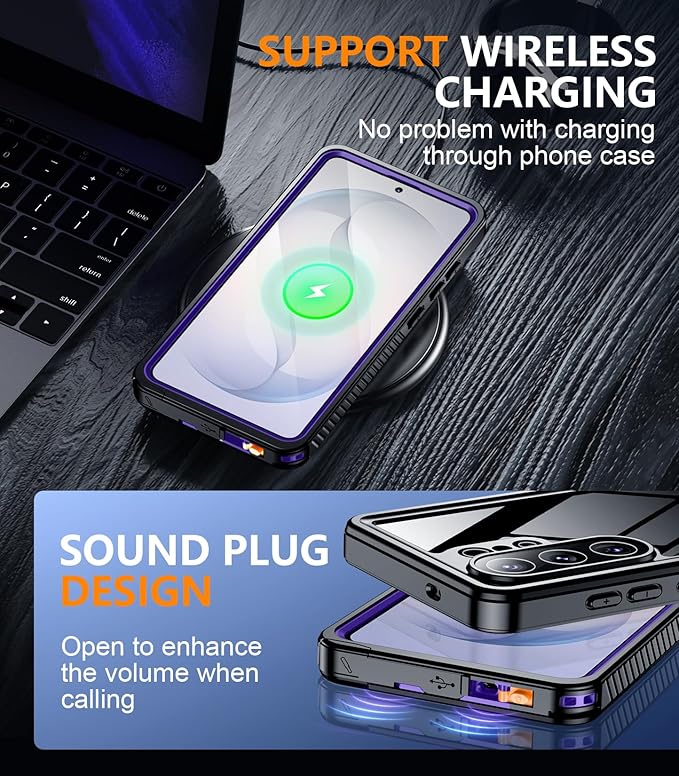 Temdan Designed for Samsung Galaxy S26 Ultra Case Waterproof, Built-in Lens & Screen Protector Military Grade Shockproof Dropproof IP68 Underwater Full Body Phone Case for Galaxy S26 Ultra 6.9"-Purple