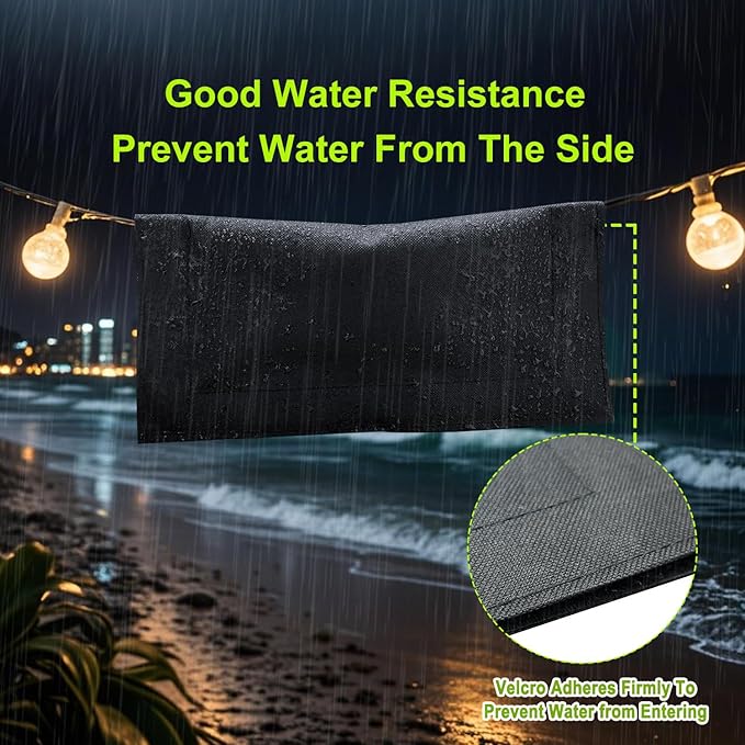 (Not Plastic) 3Pack Outdoor Extension Cord Safety Cover,11.2x6 Inch,600D Canvas Oxford Cloth Waterproof Electrical Outlet Cover, with Velcro Closed,Weatherproof Plug Cable Connectors Protector