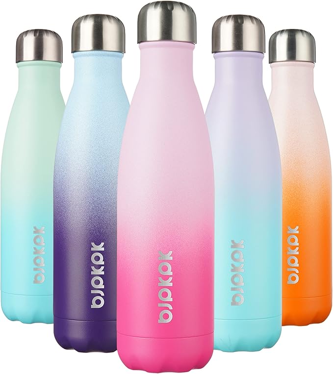 BJPKPK 17oz Insulated Stainless Steel Water Bottle Metal Water Bottles for Travel, Cherry Blossom