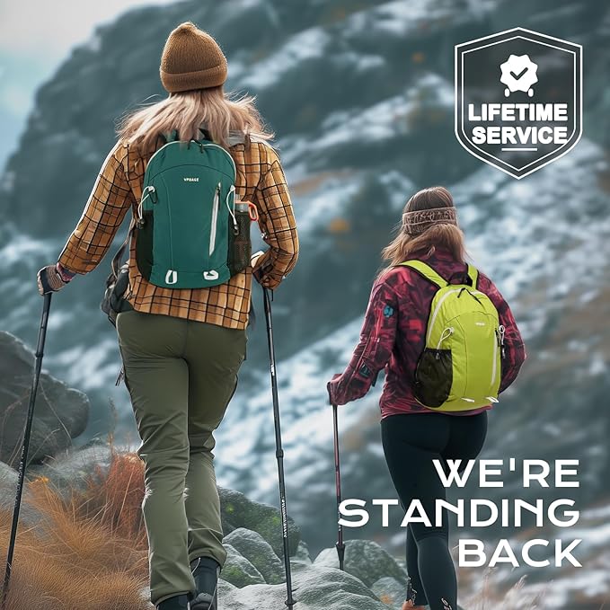 VPBAGE 15L Water-resistant Hiking Daypack, Small Backpack Travel Outdoor, Lightweight Day Pack with Tool Loops