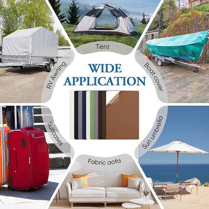 Canvas Patch 5.5 x 8 Inches 6Pcs Self-Adhesive Waterproof Canvas Patch Kit for Repairing Tents,Sofas,Boat Covers,Camping Chair,Awnings,Car Seats.(Light Brown)