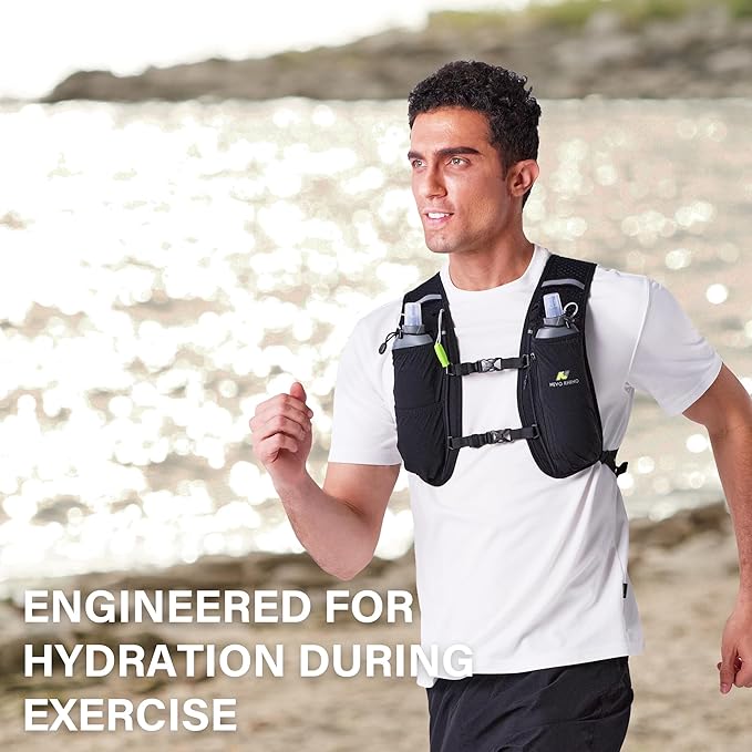 N NEVO RHINO 2PCS Soft Flask, 17oz/500ml TPU Running Water Bottle for Hydration Vests and Running Packs, Leak-proof BPA-Free Collapsible Water Bottles for Running, Hiking, Cycling, Climbing