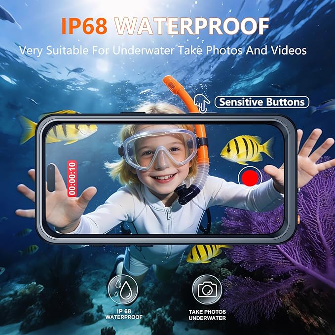 SPIDERCASE for iPhone 16 Pro Max Case Waterproof, Built-in Screen & Camera Protector [IP68 Underwater][Full Body Shockproof][Dustproof] Heavy Duty Rugged Phone Cover 6.9", Purple