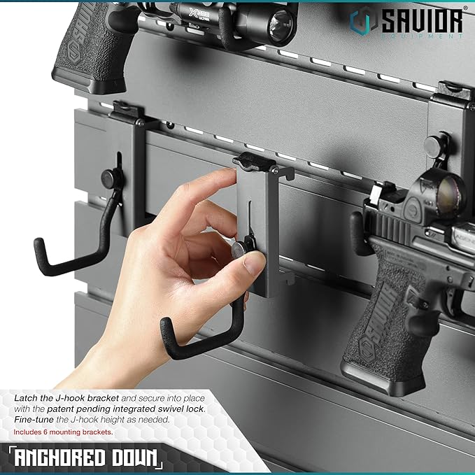 Savior Equipment Wall Rack System Heavy-Duty Steel Tactical Rifle Carbine Shotgun Handgun Storage Wall Mount, Modular Firearms Gun Wall Gear Accessories Organizer, Holds up to 6 Rifles & 6 Pistols