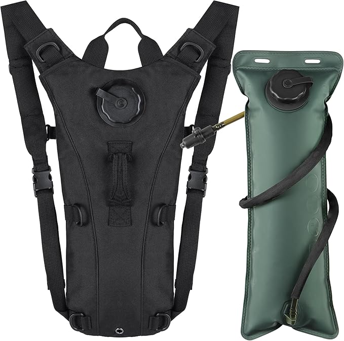 Tactical Hydration Pack Backpack with 3L Water Bladder for Men, Leakproof Military Rave Water Backpack for Running Hiking Cycling Jogging Festival