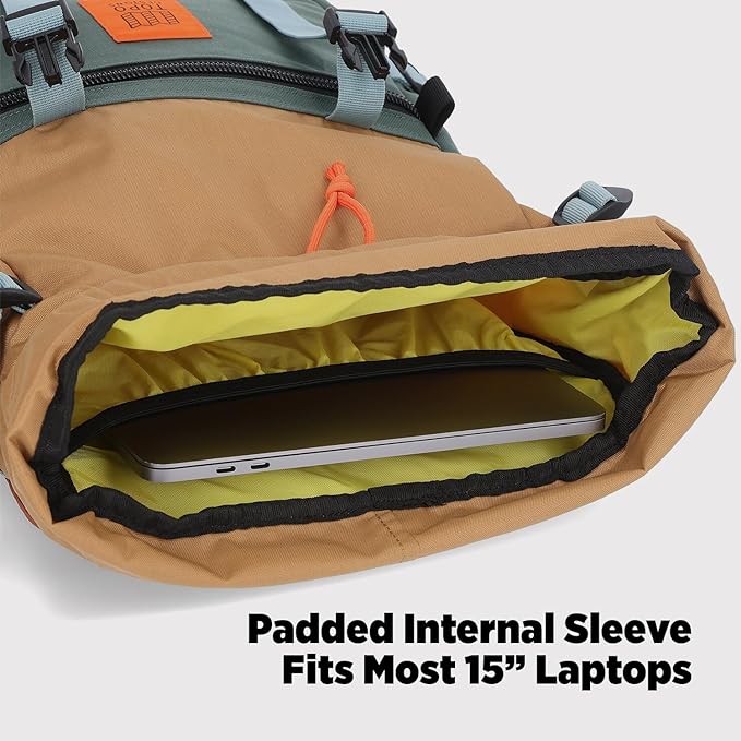 Topo Designs Rover Pack Classic - Laptop Tablet Daypack for Commutes, Day Trips, Hikes, Iconic Denver Design, PFAS-Free, Fair Trade, BlueSign Backpack (Cobblestone/Aura)
