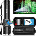 Banral Rechargeable Tactical Flashlights 2000 High Lumens - 5000mAh Super Bright LED Powerful Flash Light, Waterproof Handheld USB C Flashlight for Home,Car,Camping,Emergencies,5 Modes (1, Black)