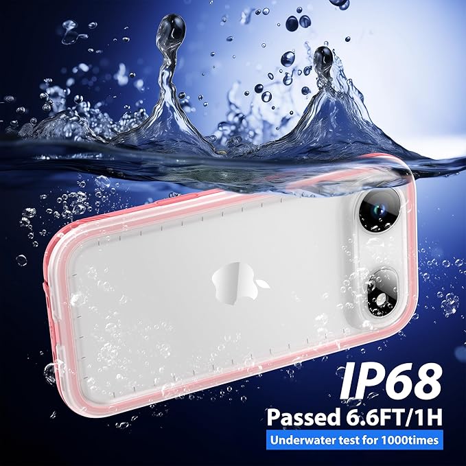 SPORTLINK for iPhone Air Case, IP68 Waterproof Military Protective Full Body Heavy Duty Shockproof 360 Sealed Dustproof with Camera Screen Protector Phone Cover for iPhone Air 6.5" Pink
