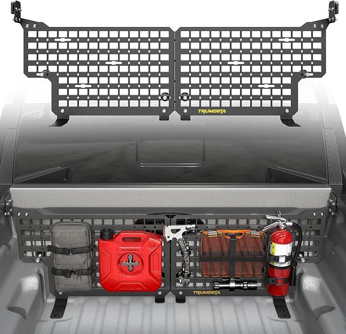 Trumgeta Aluminum Front Bed MOLLE Panel Fit for 2022–2026 Ford Maverick, No-Drill Installation, Heavy-Duty Truck Bed Organizer Storage Rack System for Tools and Outdoor Gear