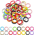Carabiner Clip 48Pcs Metal Colored Key Ring Clip Circle Keychain Rings Bulk Spring O Ring Round Cute Carabiner Spring Snap Hook Key Chain Clips for DIY Keychain Bag Charm Handbag Purse Dog
