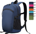 Lightweight Hiking Backpack 30L Packable Foldable Daypack Collapsible Travel Bag Water-Resistant for Women Men (Navy Blue)