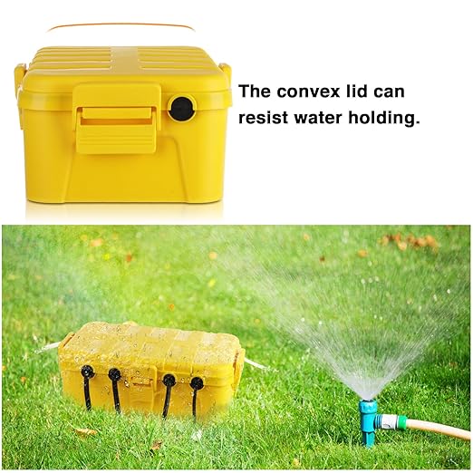 Flemoon Large Outdoor Electrical Box (12.5 x 8.5 x 5 inch), IP54 Waterproof Extension Cord Cover Weatherproof, Protect Outlet, Plug, Socket, Timer, Power Strip, Holiday Light Decoration, Yellow