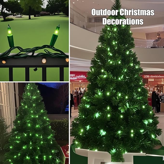 HISHINY Green String Lights 100 Count Mini St. Patrick's Day Decorations Lights with Green Wire for Outdoor Christmas Decorations Indoor Decor,UL Certified (21feet)