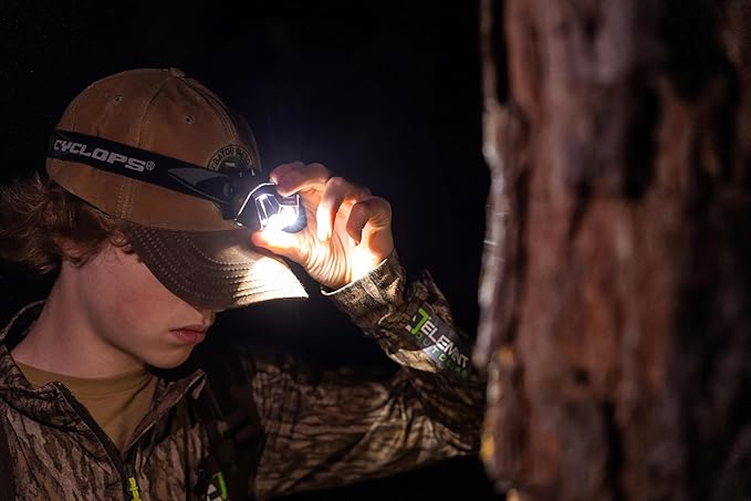 Cyclops HL500 Headlamp | Tactical Durable Lightweight Compact Adjustable Headband Weather Resistant IPX6 Bright LED 500 Lumen Head Flashlight | AAA Batteries Included