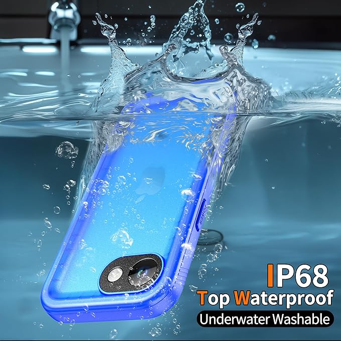 Cozycase TOP Protective Full Body Frosted Blue Case for iPhone 16e/iPhone 17e - Slim Shock Water Proof Protection Construction Builder Unbreakable Double Sided Bumper Armour Rugged Strong 16/17 e Case