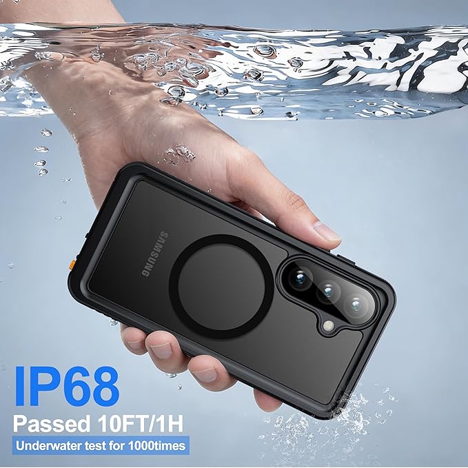 ANTSHARE for Samsung Galaxy S26 Case Waterproof, Built-in Lens & Screen Protector, [Compatible with MagSafe] Shockproof Dropproof Translucent Matte Full Body Phone Case for S26 6.3"- Black