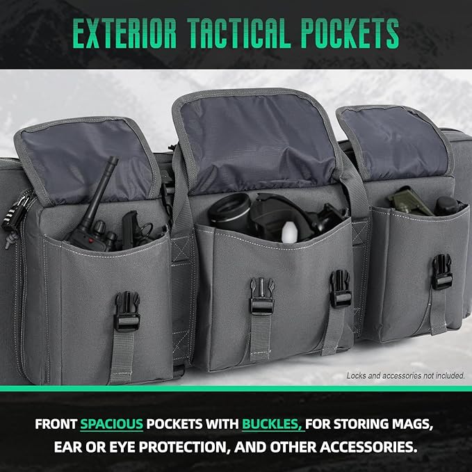 DULCE DOM 32/36/42/48/52 inch Double Rifle Case Soft Gun Bag for Rifles Pistols Storage & Transportation, All Around Shooting Range Tactical Backpack for Hunters Shooters, Gift for Boyfriend, Husband