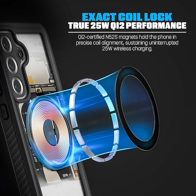 ENCASED Waterproof Case Designed for Samsung Galaxy S26 Plus (IP68) Full Body Protective Phone Case with Screen Protector Built-in (Clear/Black)