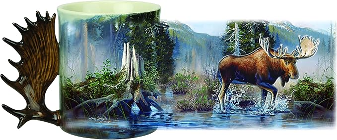 Rivers Edge Products 3D Ceramic Coffee Mug with Handle, 15 Ounces, Espresso Cups and Coffee Cups Ceramic, Perfect for Coffee, Expresso, Latte, or Tea
