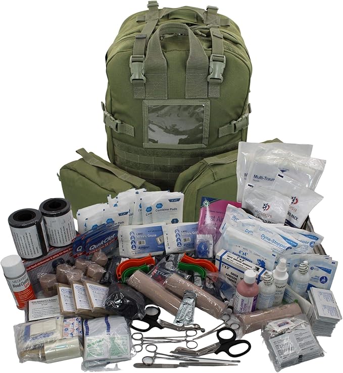 Luminary Stomp Medical Backpack Fully Stocked First Aid Trauma Kit Special Operations Pack Medical Bug Out Bag for EMS/EMT First Responders Preppers (Olive Drab)