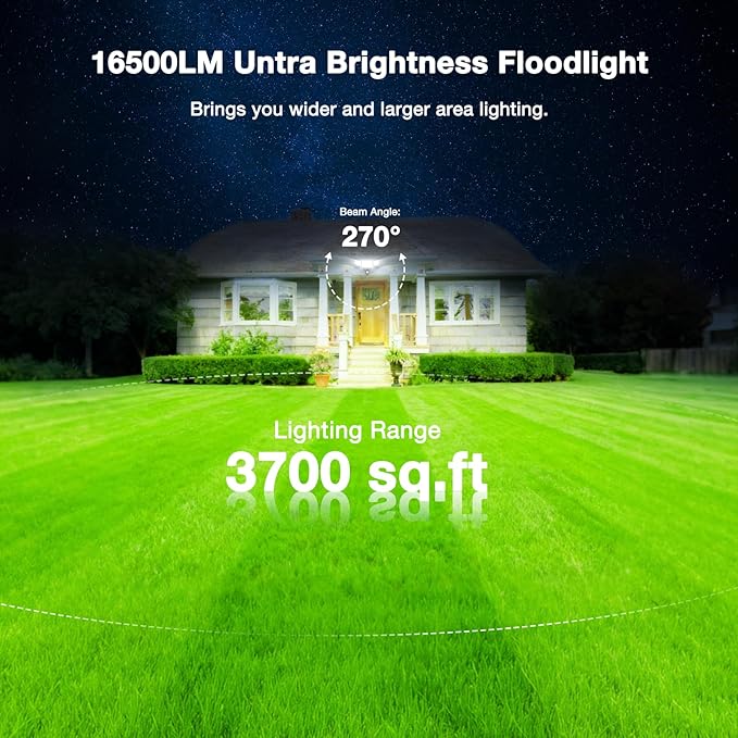 Abovizo 150W 16500LM LED Flood Lights Outdoor Motion Sensor, 6500K Security Lights Motion Sensor, IP65 Waterproof, Dusk to Dawn Floodlight for Outside, Garage, Yard, Porch, Barn