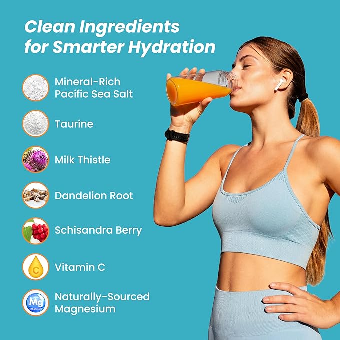 UpWellness LTV Liver Hydration Packets - Electrolytes Powder Packets for Instant Hydration and Liver Support - Physician-Formulated - Zero Added Sugar - 30 Packets - Delicious Tropical Punch Flavor