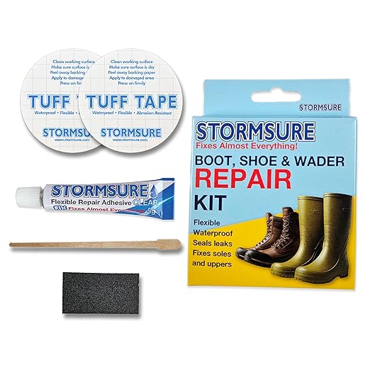 Stormsure Boot and Wader Waterproof Repair Kit - Strong, Durable and Flexible Repair for Soles, Uppers, Straps and More: Extend The Life of Your Footwear