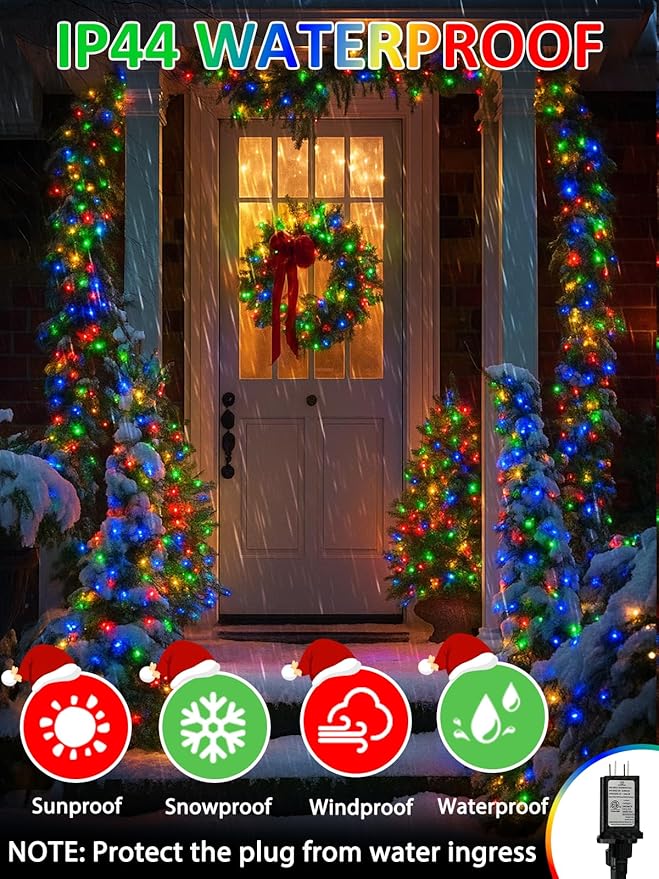 Smart Color Changing 4th of July Lights with Remote & App, 66FT 200LED Red White and Blue Twinkle Lights with Timer, RGB Patriotic Fairy String Light Waterproof Indoor Outdoor Independence Day Decor