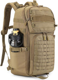 HUNTVP Tactical Backpack for Men 35L Military Backpack MOLLE 1000D Army Daypack 3 Day Bug Out Bag for Work Camping Hiking Outdoor, Brown