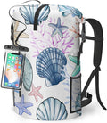 Waterproof Dry Bag Heavy Duty Marine Dry Bags for Kayaking Hiking Sea Shell Coral Nautical Starfish Backpack Roll-Top Closure Bag - Backpack Waterproof Phone Case 35L/55L/85L
