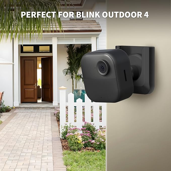 3 Blink Camera No Drill Wall Mount Bracket for Blink Outdoor 4 /2k / Blink Mini 2 with 1 Outlet Wall Mount for Blink Sync Module Core, No Screw Adhesive Camera Mount for Blink (Camera Not Included)