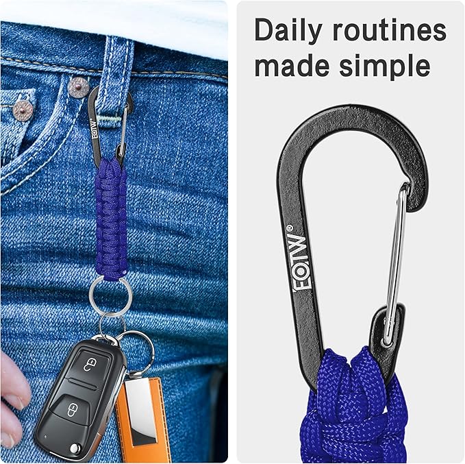 EOTW Paracord Keychain for Men Women Paracord Carabiner Backpack Keychain with Aluminum Clip for Camping Hiking Outdoor Gear