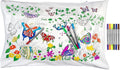 eatsleepdoodle - Coloring Pillowcase for Kids – Reusable DIY Pillow Cover with Washable Markers, Educational Arts & Crafts Activity for Boys & Girls, Fun Gift for Creative Play, Machine Washable