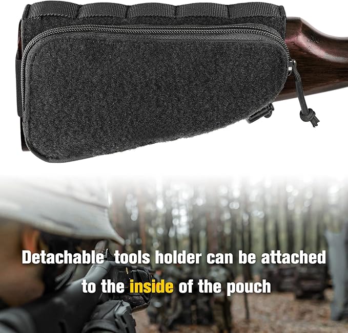 PETAC GEAR Tactical Buttstock Rifle Stock Pack/Adjustable Shell Holder Cheek Rest Pouch for Long Action …