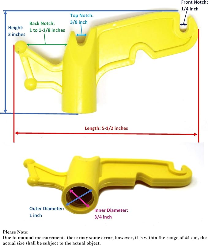 JSP Manufacturing Multi-Purpose Plastic Utility Hook Screw On Pole Attachment (Pole NOT Included) - Hang Christmas Lights, Bird feeders, Sting Lights, Ropes, Boat Lines (3, Yellow)